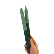 Load image into Gallery viewer, Forest Green Two Tone Ribbed Taper