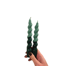 Load image into Gallery viewer, Forest Green Two Tone Swirl Taper