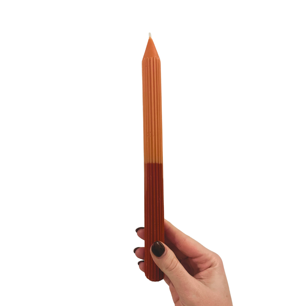 Rust Two Tone Ribbed Taper